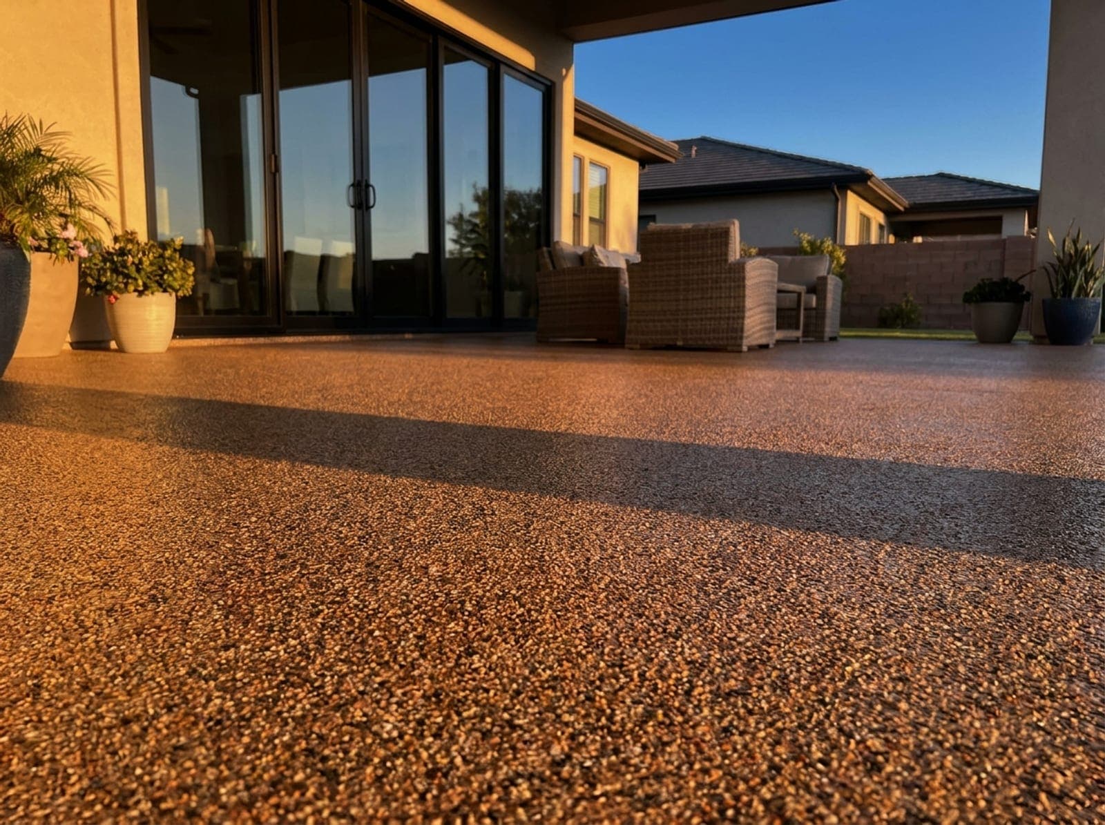 Plancher d'époxy quartz