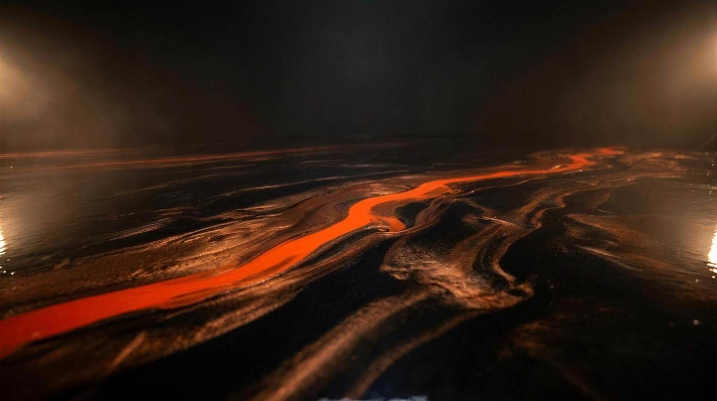 Plancher d'époxy — coulée orange